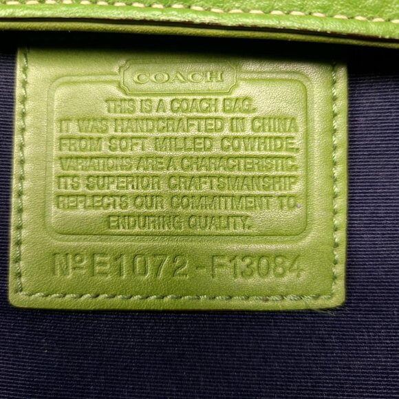 COACH Hampton Pebble Green Leather Satchel - Picture 10 of 15